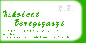 nikolett beregszaszi business card
